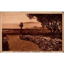 Carte postale ancienne Beaulieu-sur-Mer jardin fleuri Alpes-Maritimes