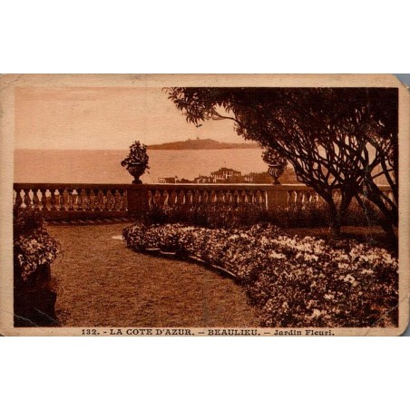 Carte postale ancienne Beaulieu-sur-Mer jardin fleuri Alpes-Maritimes