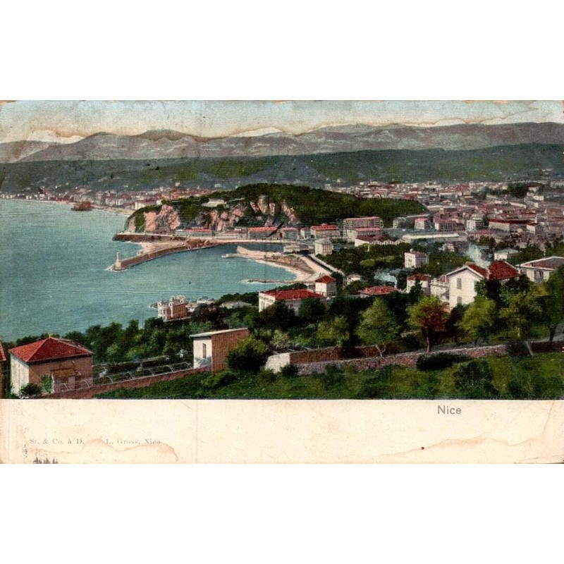 Carte postale ancienne Nice vue d’ensemble Alpes-Maritime