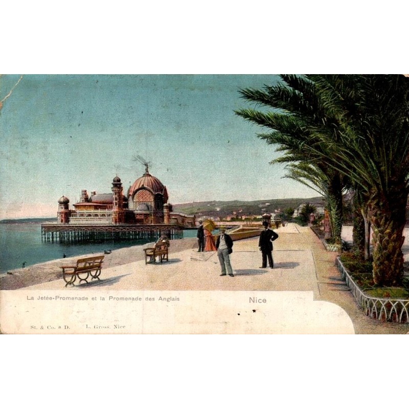 Carte postale ancienne Nice Jetée-Promenade et Promenade des Anglais Alpes-Maritimes