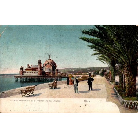 Carte postale ancienne Nice Jetée-Promenade et Promenade des Anglais Alpes-Maritimes