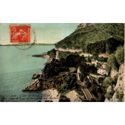Carte postale ancienne Èze Cap d’Èze et ligne du chemin de fer Alpes-Maritimes