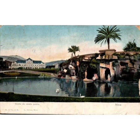 Carte postale ancienne Nice Grotte du Jardin Public Alpes-Maritimes