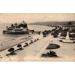 Carte postale ancienne Nice vue générale de la Promenade des Anglais et de la Jetée-Promenade Alpes-Maritimes LL