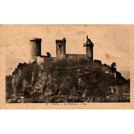 Carte postale ancienne Foix le château Ariège LL
