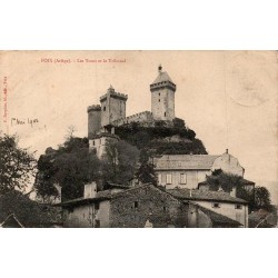 Carte postale ancienne Foix la tour et le tribunal Ariège