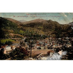 Carte postale ancienne Ax-les-Thermes vue générale du centre et quartier d’En Castel Ariège