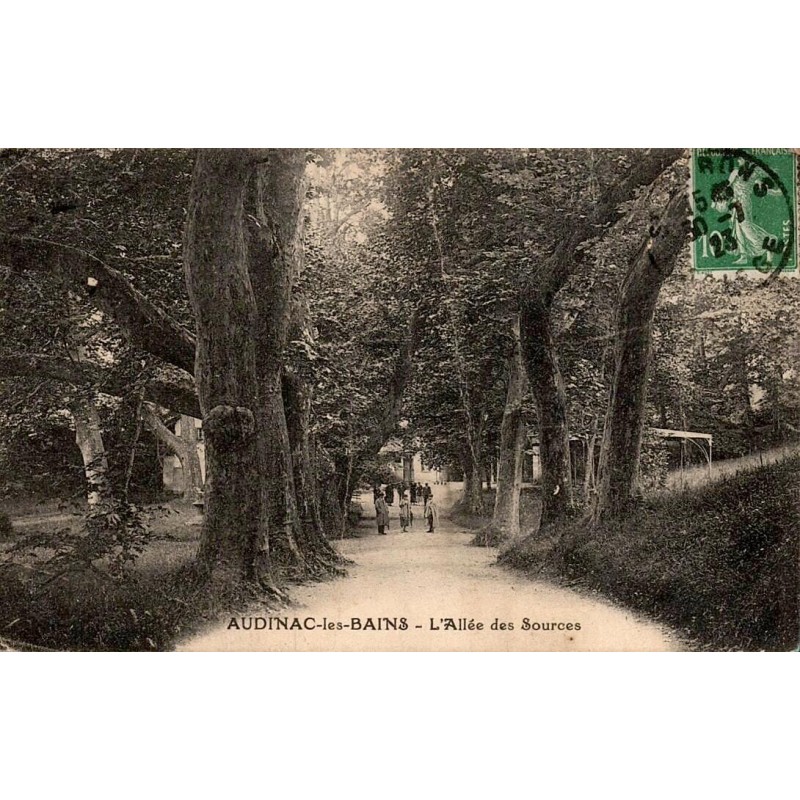 Carte postale ancienne Audinac-les-Bains l’Allée des Sources Ariège