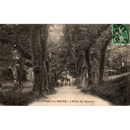 Carte postale ancienne Audinac-les-Bains l’Allée des Sources Ariège