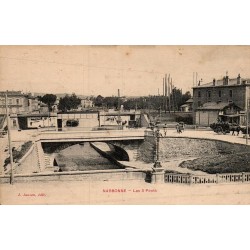 Carte postale ancienne Narbonne les 3 Ponts Aude