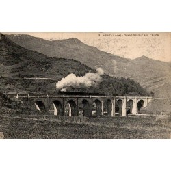 Carte postale ancienne Axat grand viaduc sur l’Aude