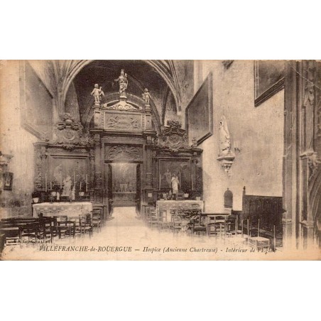 Carte postale ancienne Villefranche-de-Rouergue ancienne Chartreuse intérieur église