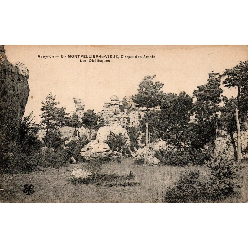 Carte postale ancienne Montpellier-le-Vieux cirque des Amats Aveyron
