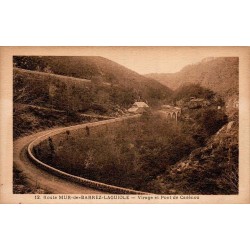 Carte postale ancienne Mur-de-Barrez pont de Cadenou Aveyron