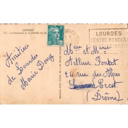 Carte postale ancienne Lourdes – Basilique et Montée du Rosaire | CPA religieuse