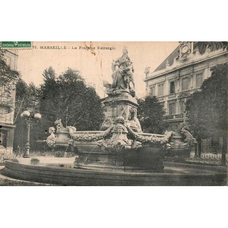 Carte postale ancienne Marseille Fontaine Estrangin Bouches-du-Rhône