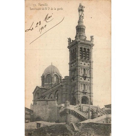 Carte postale ancienne Marseille Sanctuaire Notre-Dame-de-la-Garde