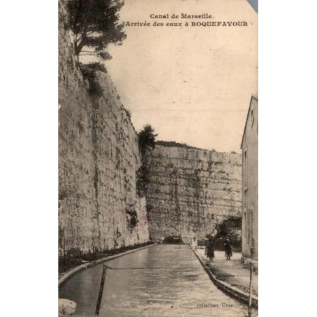 Carte postale ancienne Roquefavour Canal de Marseille arrivée des eaux