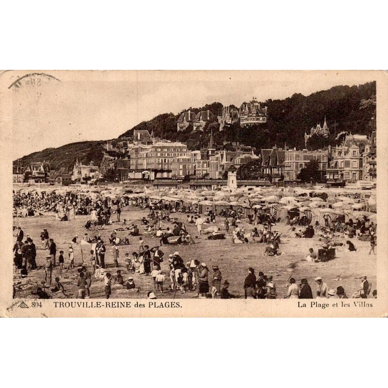 Carte postale ancienne Trouville-sur-Mer plage et villas
