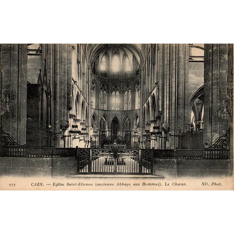 Carte postale ancienne Caen Église Saint-Étienne Abbaye aux Hommes chœur