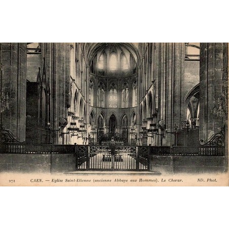 Carte postale ancienne Caen Église Saint-Étienne Abbaye aux Hommes chœur