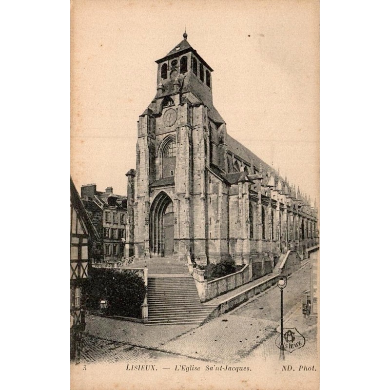 Carte postale ancienne Lisieux Église Saint-Jacques Calvados