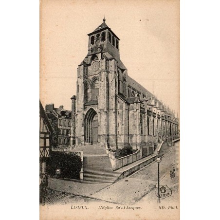 Carte postale ancienne Lisieux Église Saint-Jacques Calvados