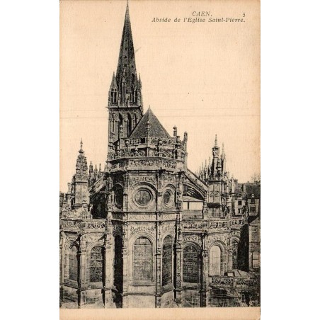 Carte postale ancienne Caen abside église Saint-Pierre Calvados collection CPA ancienne