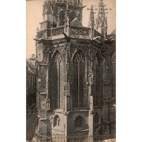 Carte postale ancienne Caen détail abside Saint-Sauveur Calvados CPA collection