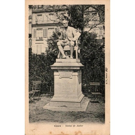 Carte postale ancienne Caen statue de Auber Calvados CPA collection