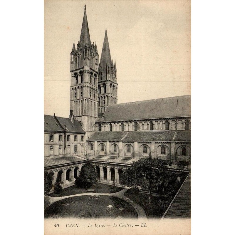Carte postale ancienne Caen lycée Le Cloître Calvados CPA LL collection