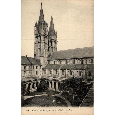 Carte postale ancienne Caen lycée Le Cloître Calvados CPA LL collection