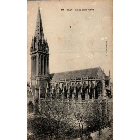 Carte postale ancienne Caen église Saint-Pierre Calvados CPA collection