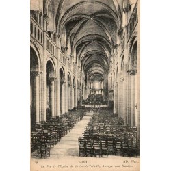 Carte postale ancienne Caen nef église Sainte-Trinité Abbaye aux Dames Calvados CPA
