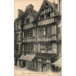 Carte postale ancienne Caen maisons rue Saint-Pierre Calvados CPA collection
