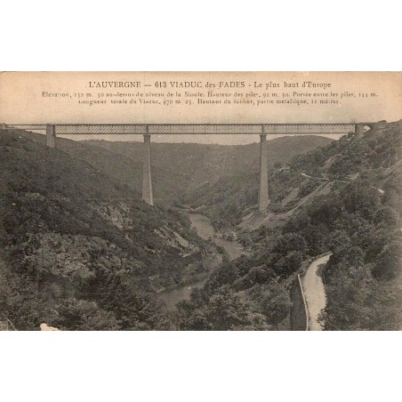 Carte postale ancienne viaduc des Fades plus haut d’Europe Puy-de-Dôme CPA