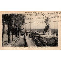 Carte postale ancienne Angoulême rempart Desaix statue Carnot Charente CPA