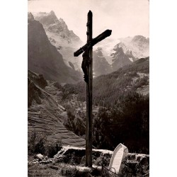 Carte postale ancienne La Grave – Le Calvaire et le Grand Pic de la Meije (3987 m)