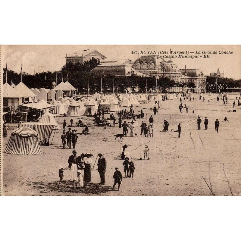 Carte postale ancienne Royan Grande Conche Casino Municipal Charente-Maritime CPA