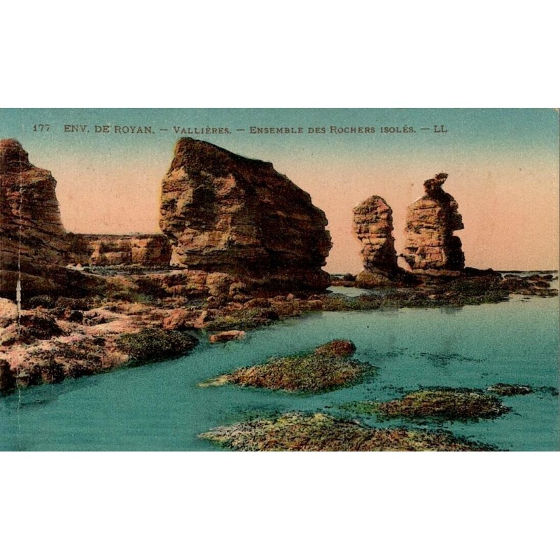 Carte postale ancienne Royan Vallières rochers isolés Charente-Maritime CPA LL