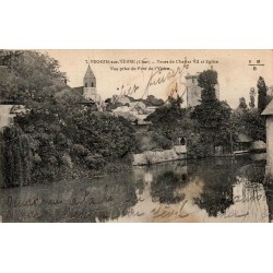Carte postale ancienne Mehun-sur-Yèvre tours Charles VII église Cher CPA