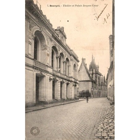 Carte postale ancienne Bourges théâtre Palais Jacques Cœur Cher CPA collection