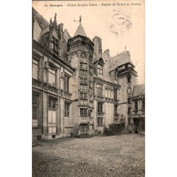 Carte postale ancienne Bourges Palais Jacques Cœur entrée Palais de Justice Cher CPA