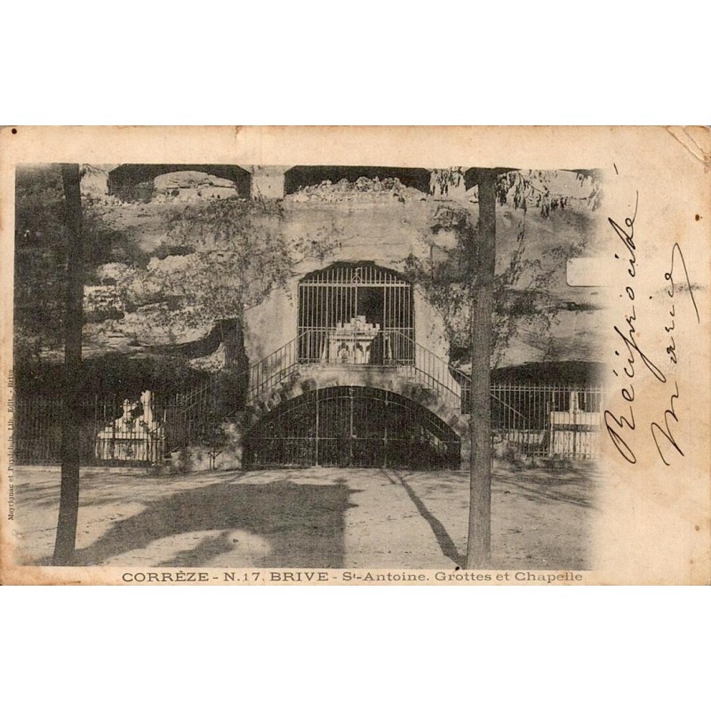 Carte postale ancienne Brive Saint-Antoine grottes chapelles Corrèze CPA