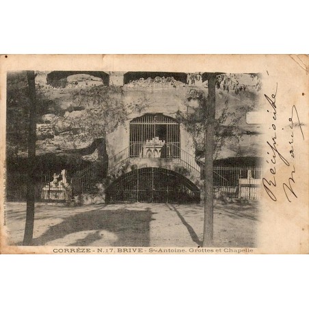 Carte postale ancienne Brive Saint-Antoine grottes chapelles Corrèze CPA