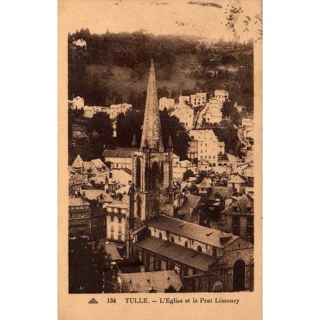Carte postale ancienne Tulle église Prat-Limouzy Corrèze CPA collection
