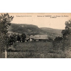 Carte postale ancienne Turenne grange rochers de Briat Corrèze CPA