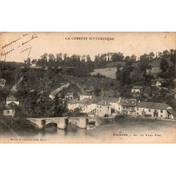 Carte postale ancienne Vigeois vieux pont Corrèze CPA collection
