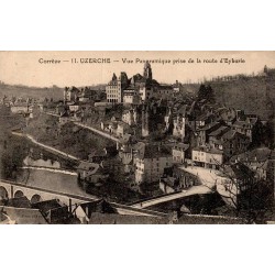 Carte postale ancienne Uzerche Corrèze vue panoramique route d’Eyburie CPA collection