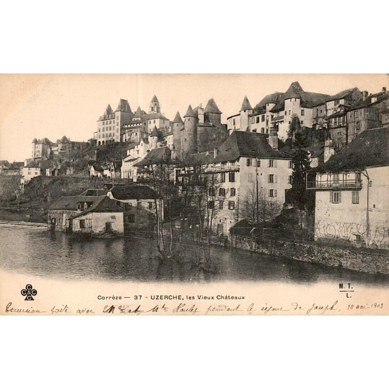 Carte postale ancienne Uzerche Les Vieux Châteaux Corrèze CPA collection
